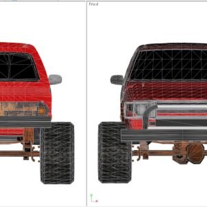 Red Van Pickup - Half van truck