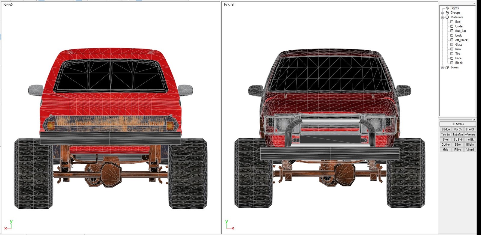 Red Van Pickup - Half van truck