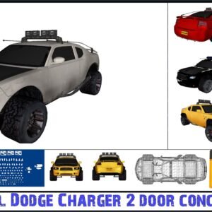 Dodge Charger 2 door 3D Model Multi Pack