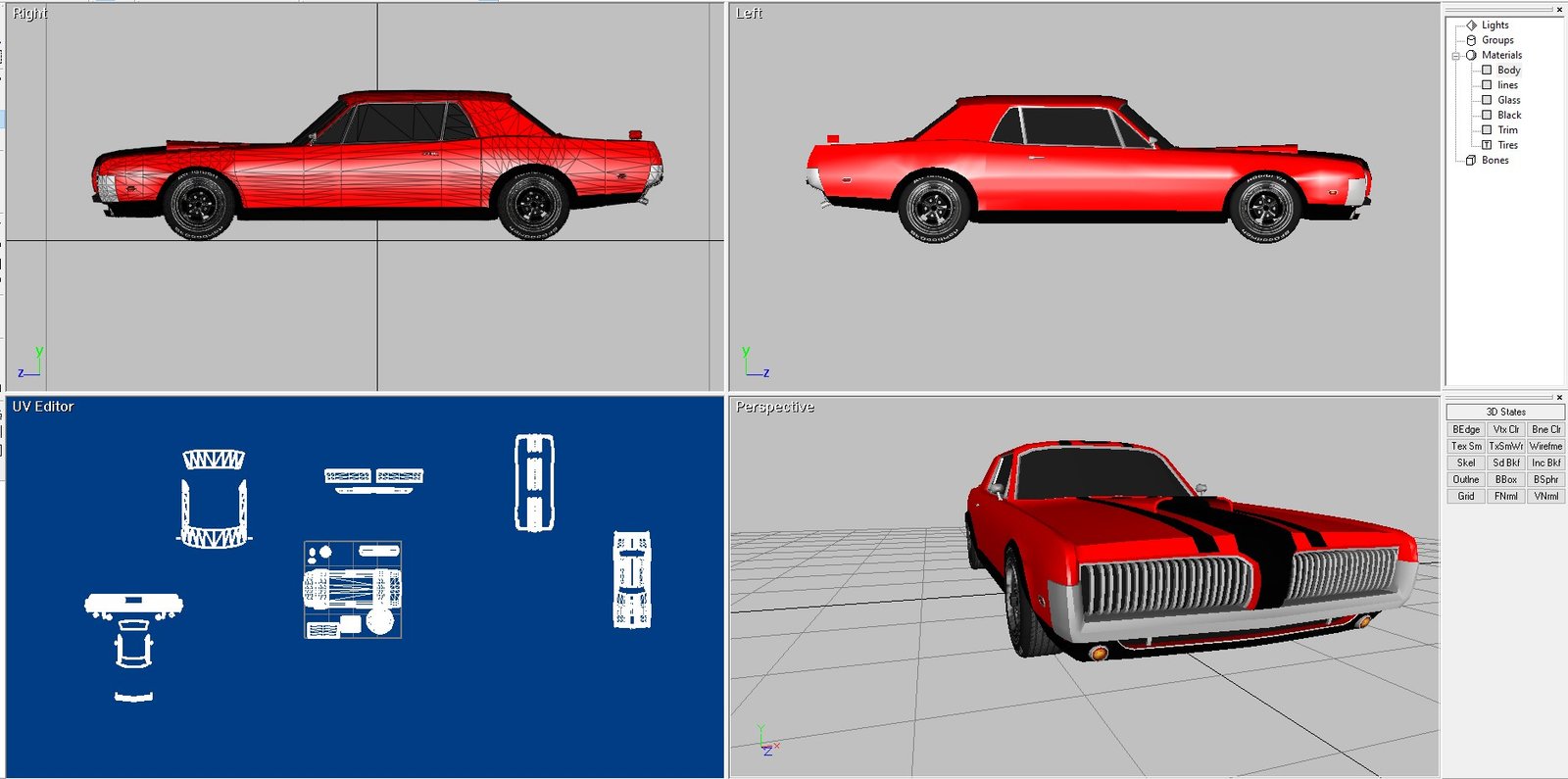 1972 Mercury Cougar sports car 3D Model - Image 2