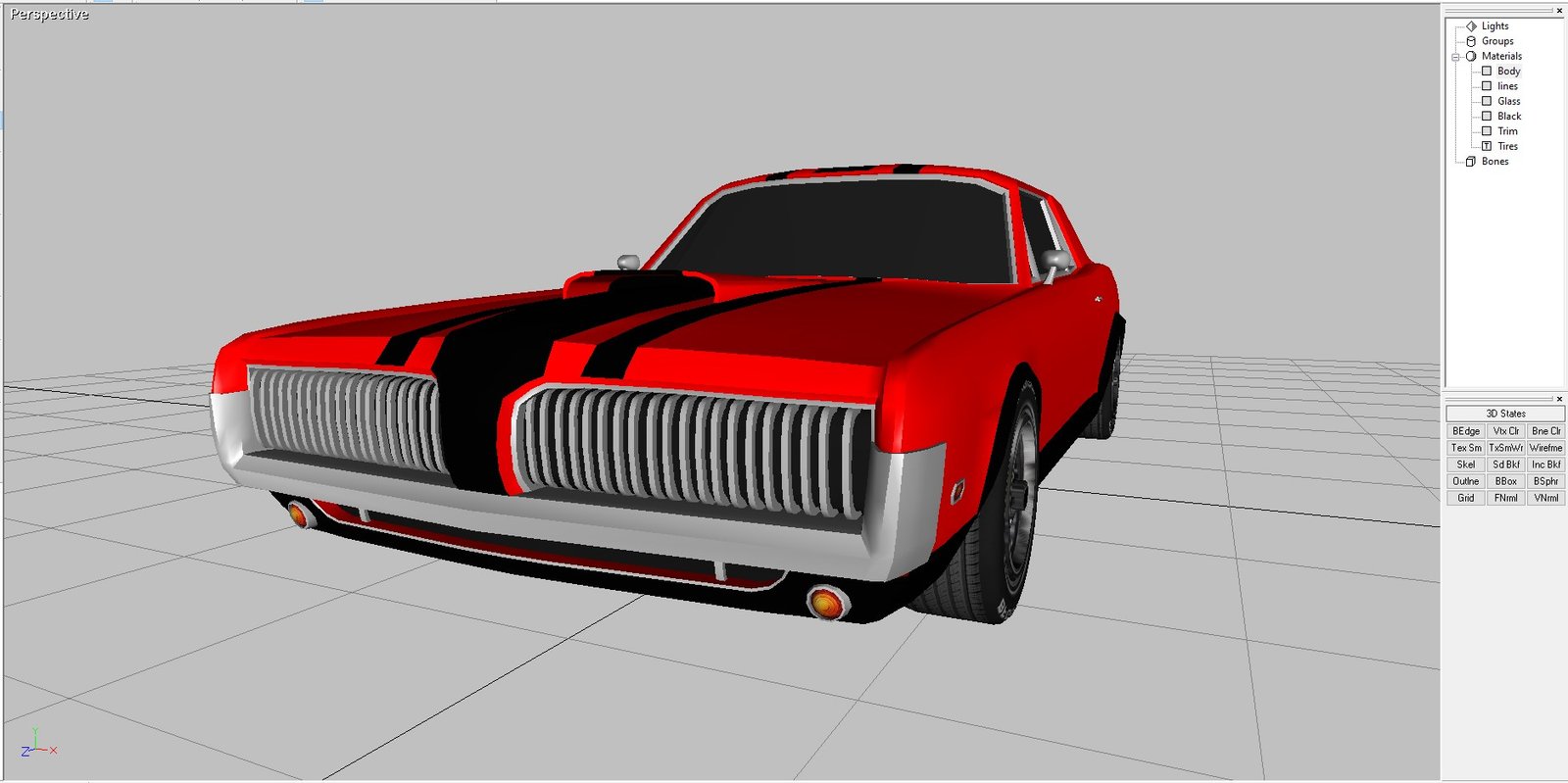 1972 Mercury Cougar sports car 3D Model