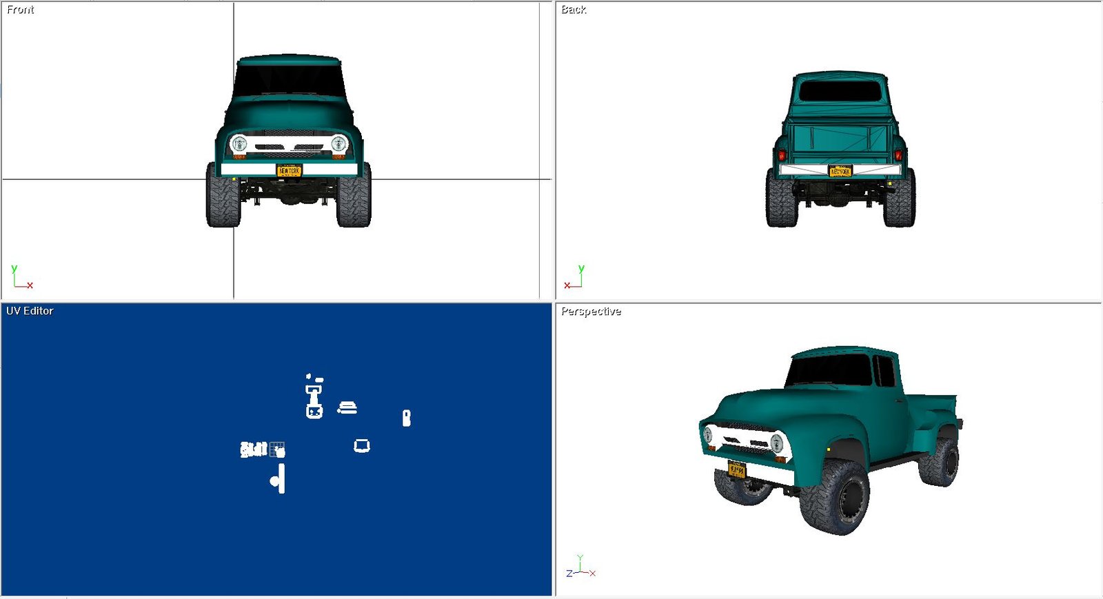 1956 Ford Truck - Step-Side 3D Model - Image 2