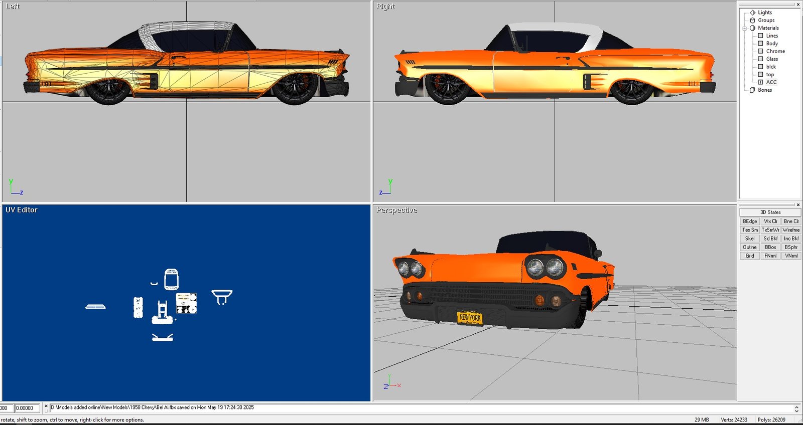 1958 Chevy Belair 2 door 3D Model - Image 8