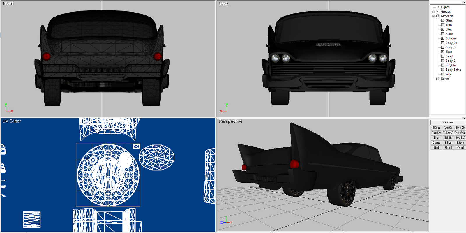 Murdered out 1957 Plymouth Fury 3D Model - Image 2