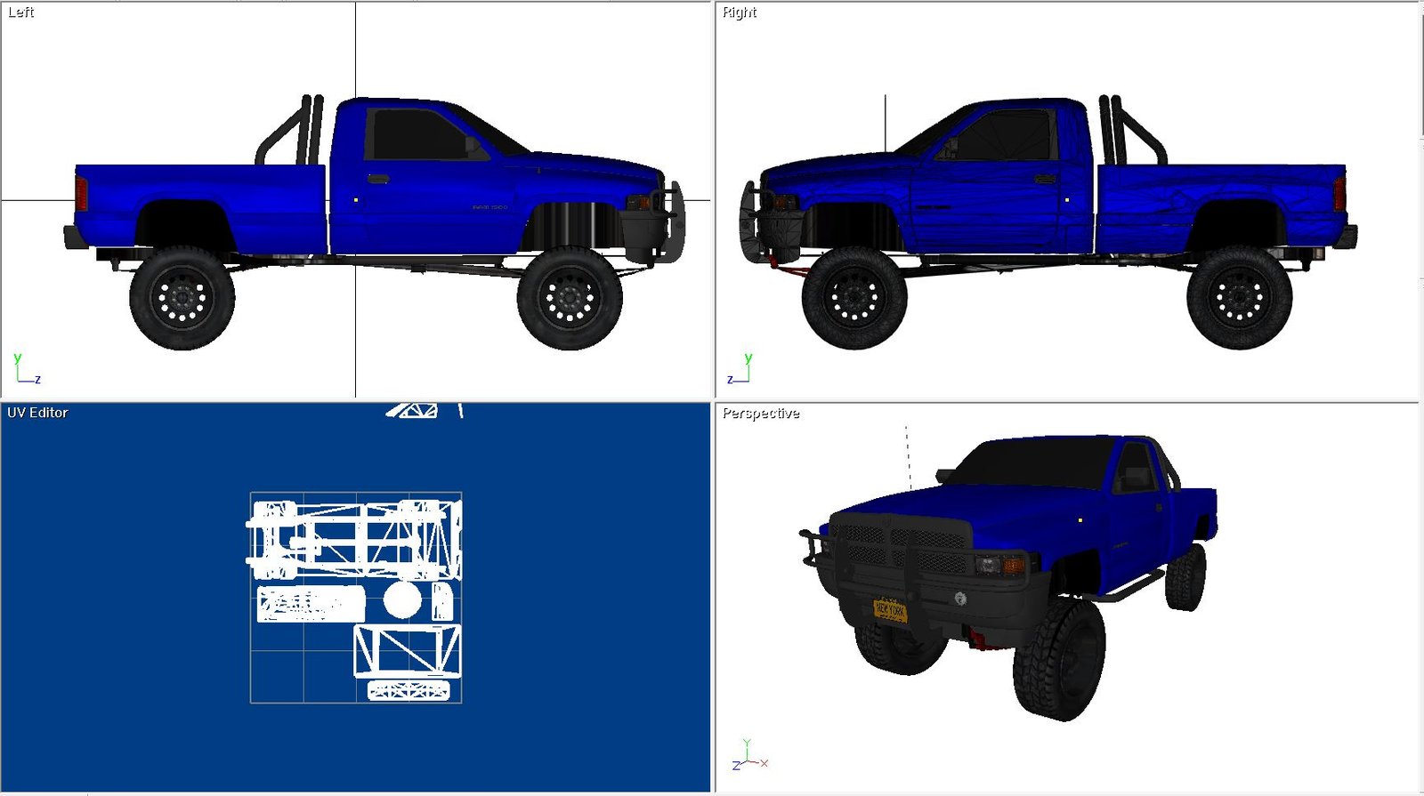 Dodge 4X4 Regular cab pickup Truck 3D Model - Image 2
