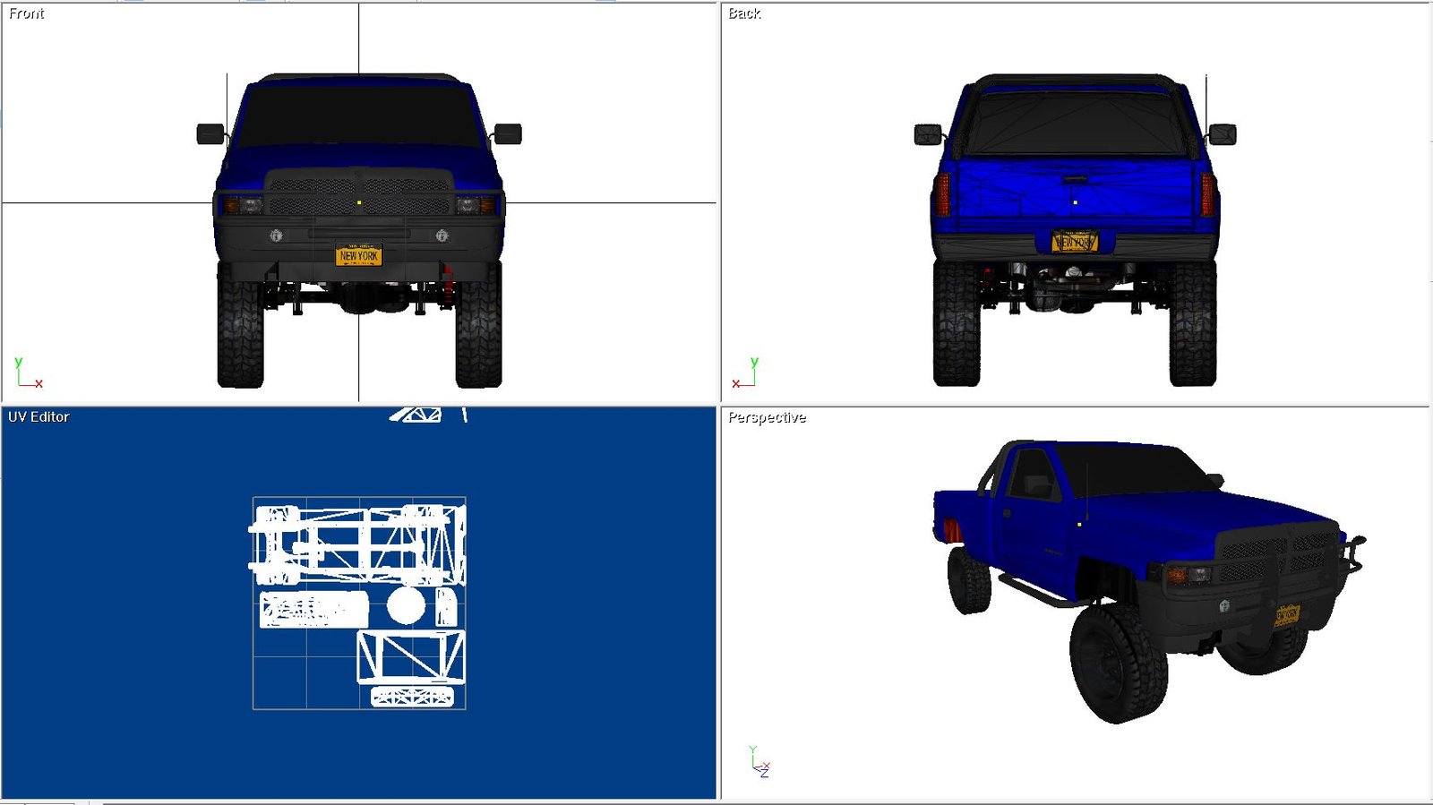 Dodge 4X4 Regular cab pickup Truck 3D Model - Image 3