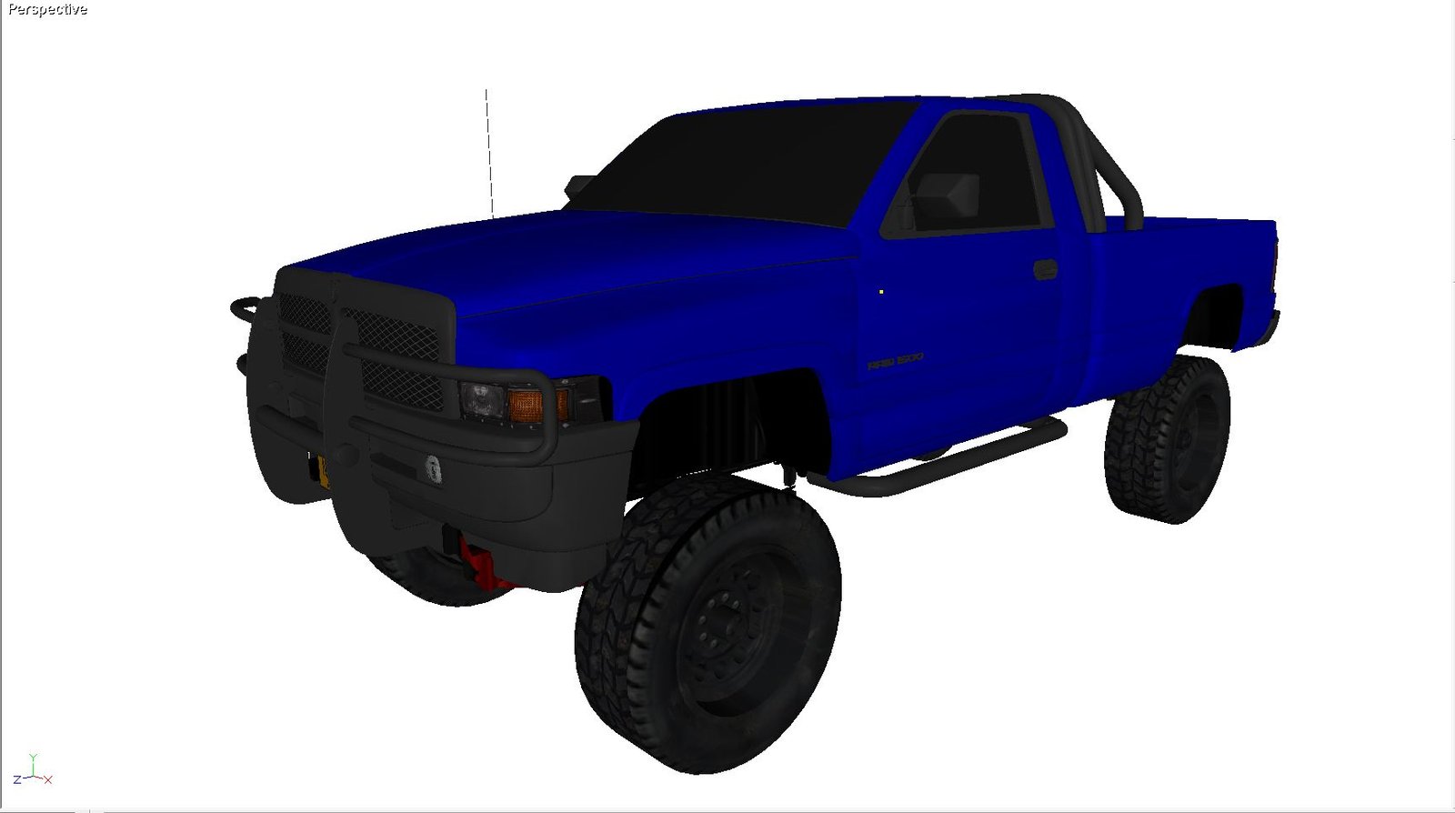 Dodge 4X4 Regular cab pickup Truck 3D Model