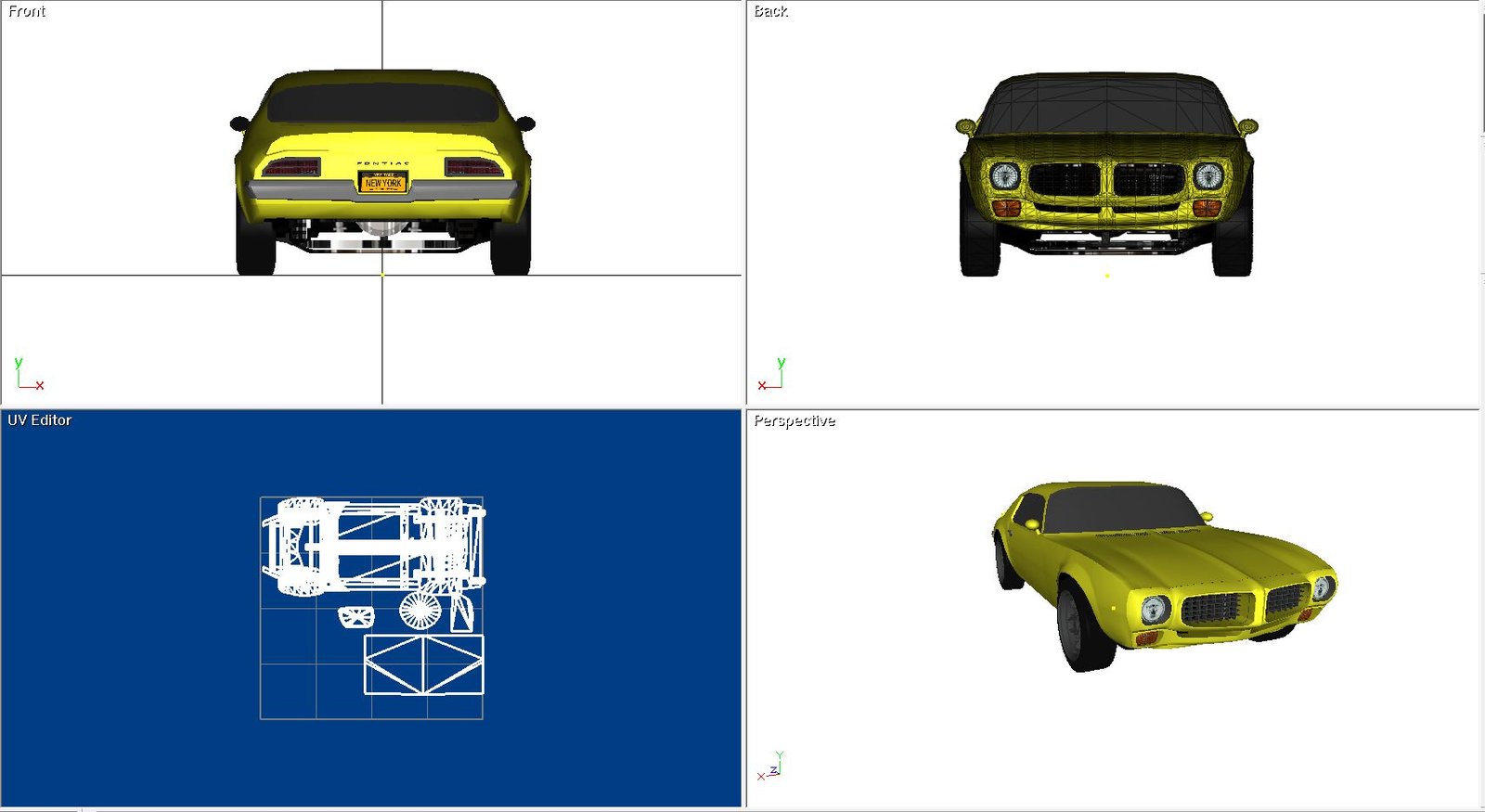 1970 Pontiac Firebird 3D Model - Image 3