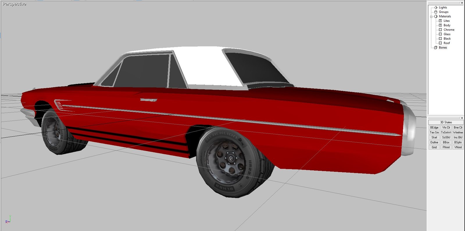 Classic Ford Thunderbird 3D Model - Image 3