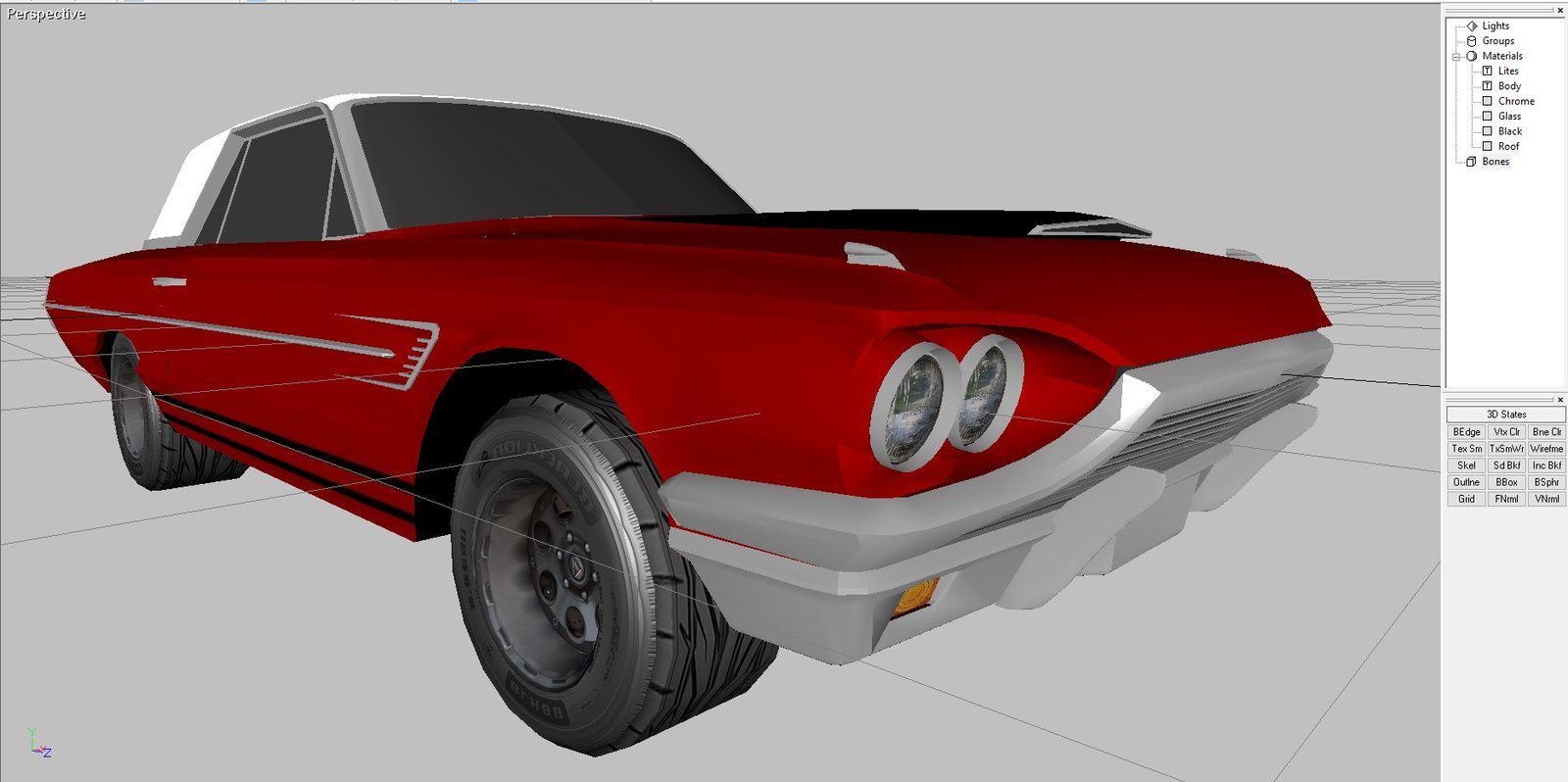 Classic Ford Thunderbird 3D Model